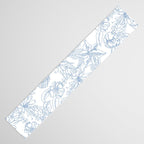 Modern hand drawn white pastel blue floral pattern Table Runner Gallery Image 3