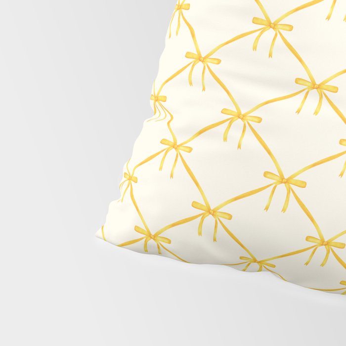 Bows & Ribbons Pattern IX Yellow Pillow Sham Gallery Image 4