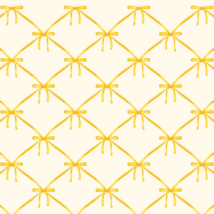 Bows & Ribbons Pattern IX Yellow Coffee Mug Gallery Image 2