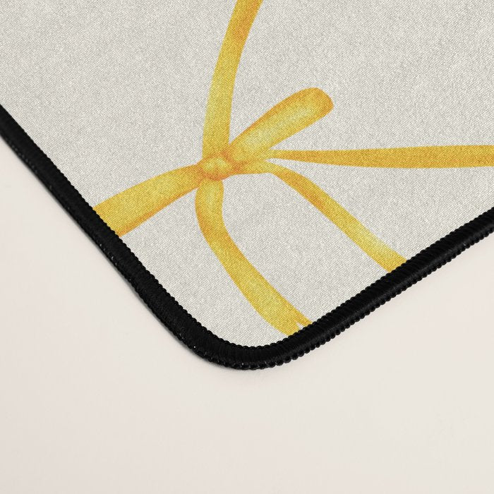 Bows & Ribbons Pattern IX Yellow Desk Mat Gallery Image 4