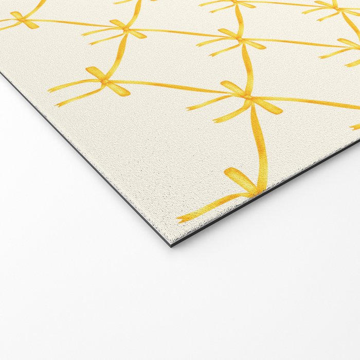 Bows & Ribbons Pattern IX Yellow Welcome Mat Gallery Image 2