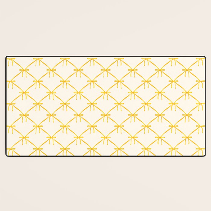 Bows & Ribbons Pattern IX Yellow Desk Mat Gallery Image 3