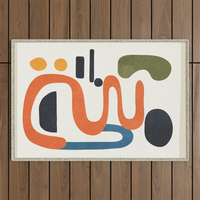 Abstract Colorful Setting 4 Outdoor Rug Gallery Image 1