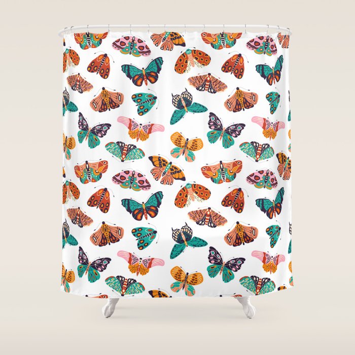 Spring Butterflies Pattern 003 Shower Curtain Gallery Image 1
