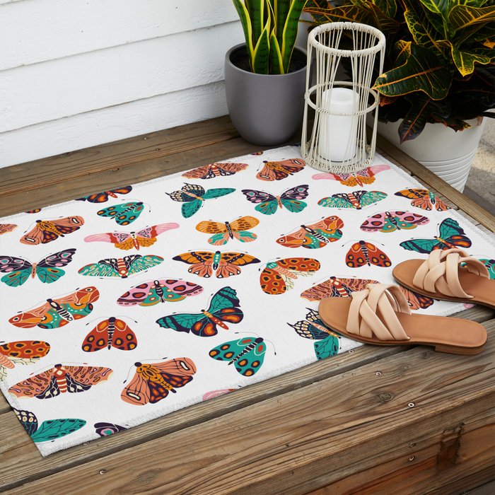 Spring Butterflies Pattern 003 Outdoor Rug Gallery Image 2