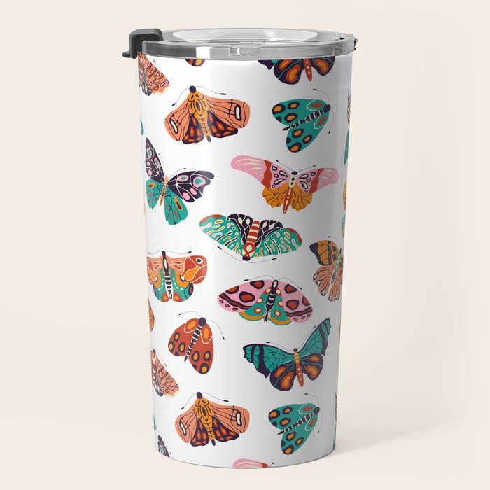 Spring Butterflies Pattern 003 Travel Mug Gallery Image 3