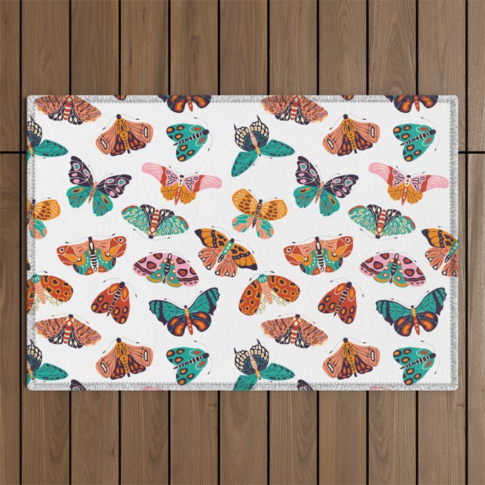 Spring Butterflies Pattern 003 Outdoor Rug Gallery Image 1