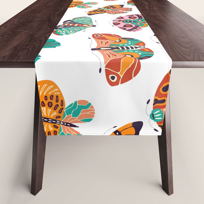 Spring Butterflies Pattern 003 Table Runner Gallery Image 1