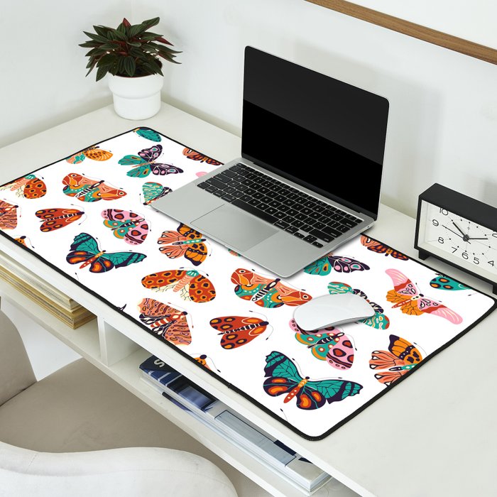 Spring Butterflies Pattern 003 Desk Mat Gallery Image 2