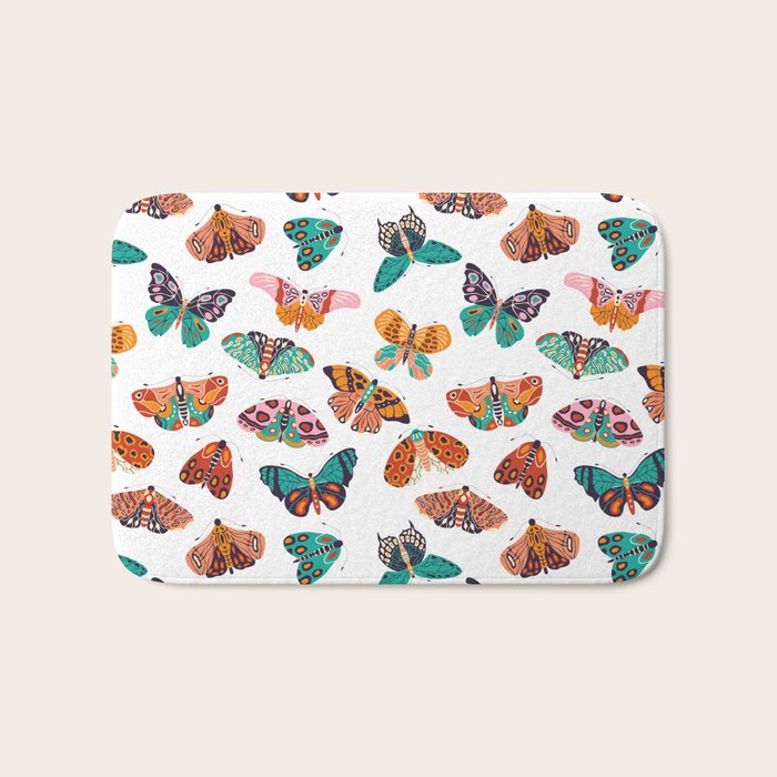 Spring Butterflies Pattern 003 Bath Mat Gallery Image 1