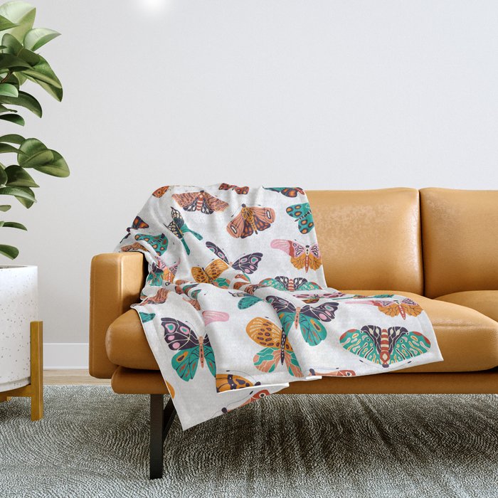 Spring Butterflies Pattern 003 Throw Blanket Gallery Image 1