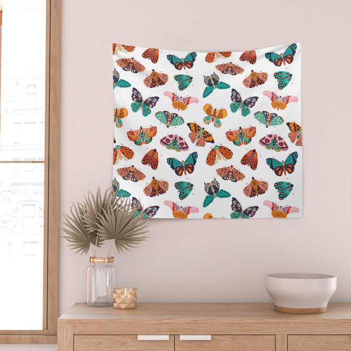 Spring Butterflies Pattern 003 Wall Tapestry Gallery Image 2