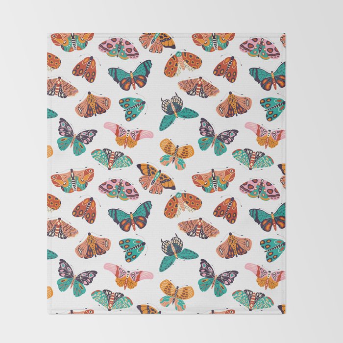 Spring Butterflies Pattern 003 Throw Blanket Gallery Image 2