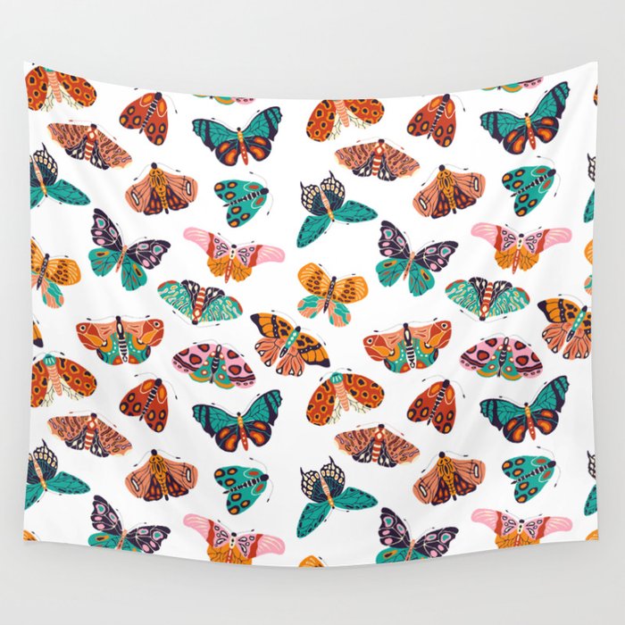 Spring Butterflies Pattern 003 Wall Tapestry Gallery Image 4