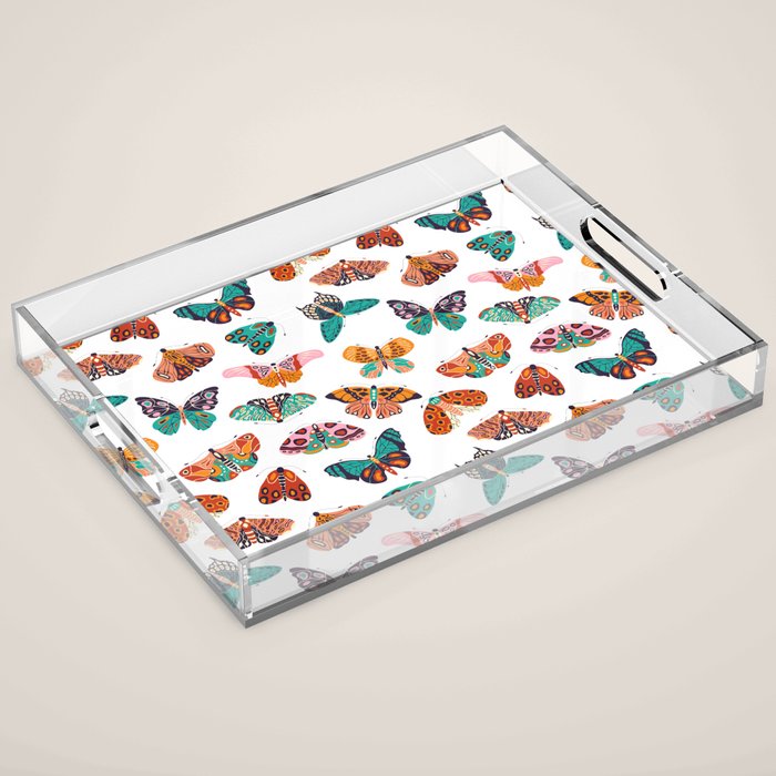 Spring Butterflies Pattern 003 Acrylic Tray Gallery Image 1