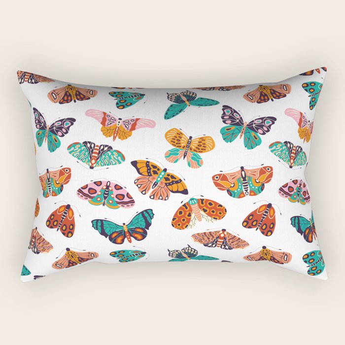 Spring Butterflies Pattern 003 Rectangular Pillow Gallery Image 2