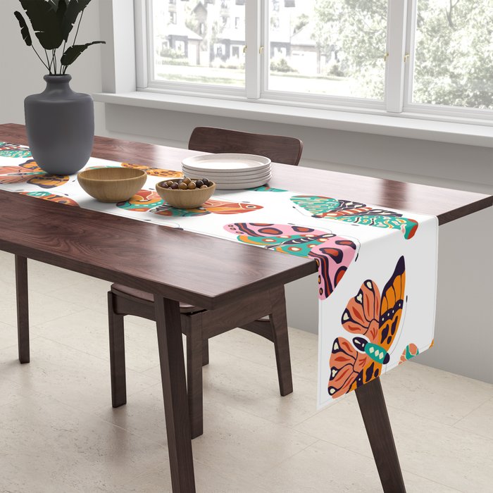 Spring Butterflies Pattern 003 Table Runner Gallery Image 2