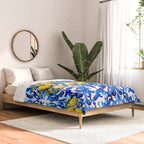 Blue Italian majolica baroque lemon art Comforter Gallery Image 2