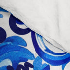 Blue Italian majolica baroque lemon art Comforter Gallery Image 4