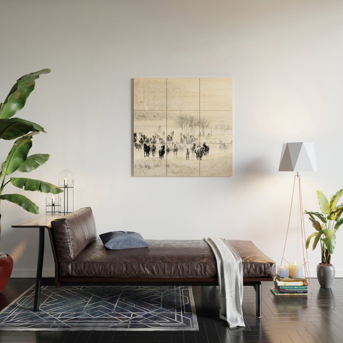 southwest cowboy horse decor print Wood Wall Art Gallery Image 2