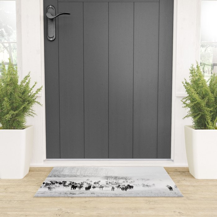 southwest cowboy horse decor print Welcome Mat Gallery Image 3