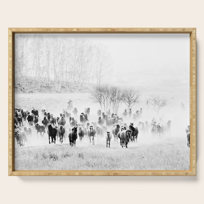 southwest cowboy horse decor print Serving Tray Gallery Image 1
