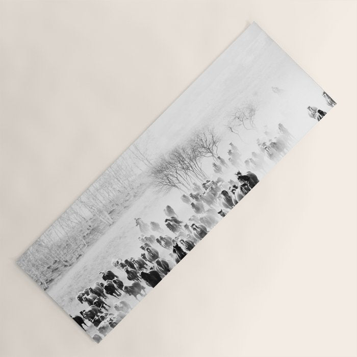 southwest cowboy horse decor print Yoga Mat Gallery Image 1