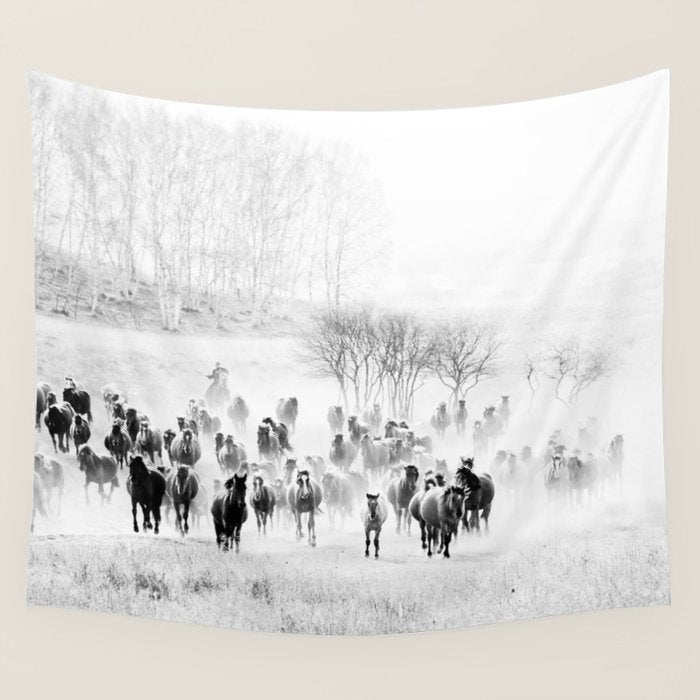 southwest cowboy horse decor print Wall Tapestry Gallery Image 1