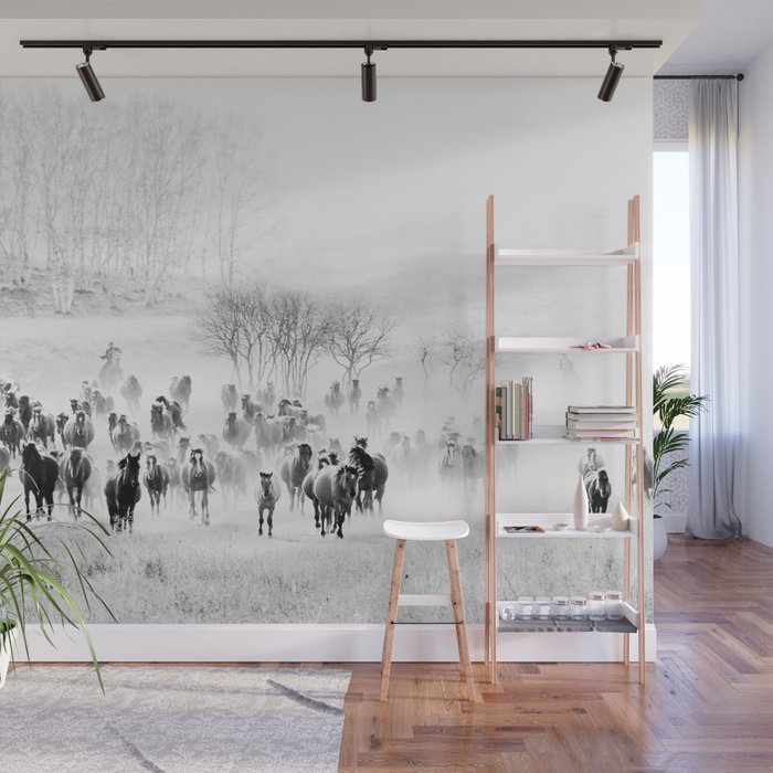 southwest cowboy horse decor print Wall Mural Gallery Image 1