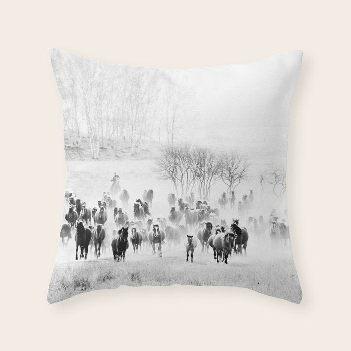 southwest cowboy horse decor print Throw Pillow Gallery Image 6
