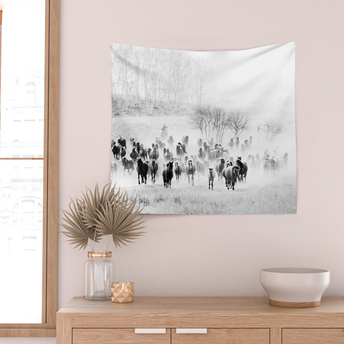 southwest cowboy horse decor print Wall Tapestry Gallery Image 2