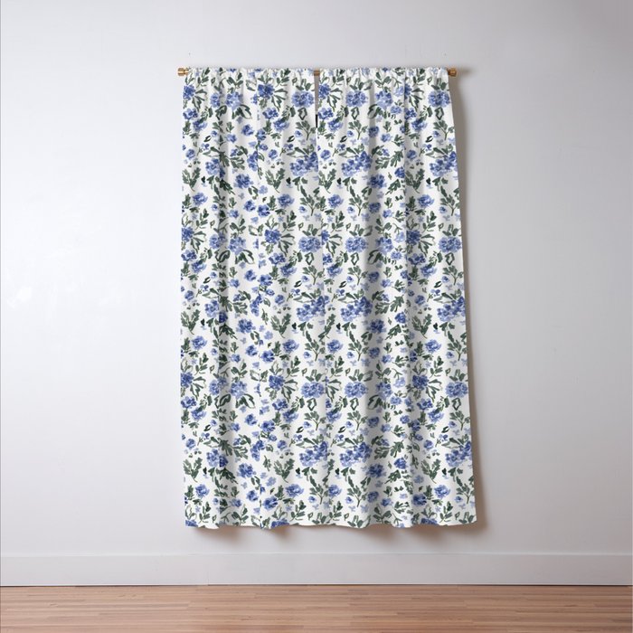 English Countryside Hydrangeas Window Curtain Gallery Image 3