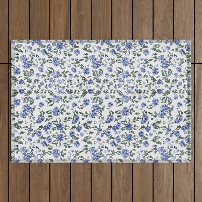 English Countryside Hydrangeas Outdoor Rug Gallery Image 1