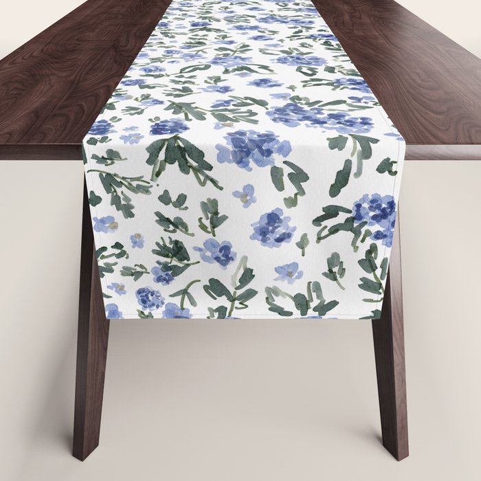 English Countryside Hydrangeas Table Runner Gallery Image 1