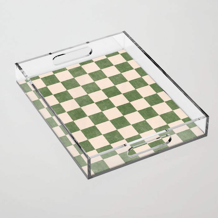 CHECKER - 001 - Olive Acrylic Tray Gallery Image 1