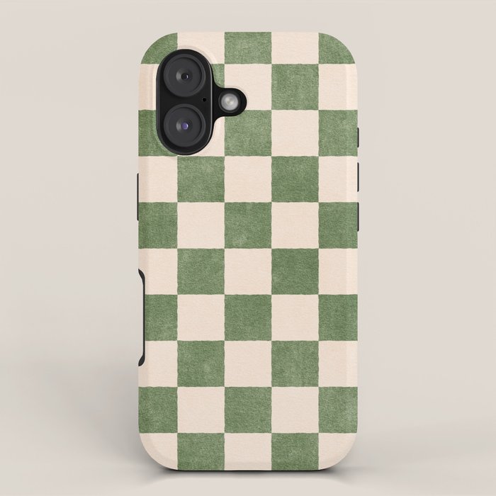 CHECKER - 001 - Olive iPhone Case Gallery Image 1