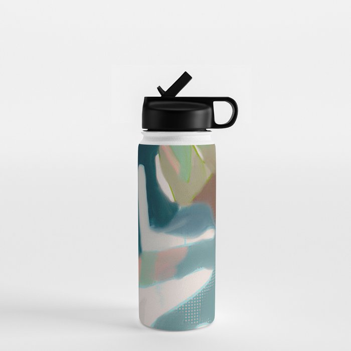 abstract pastel leaves 2 Water Bottle Gallery Image 1