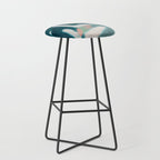 abstract pastel leaves 2 Stool Gallery Image 1