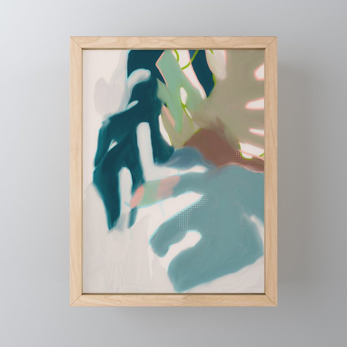 abstract pastel leaves 2 Mini Art Print Gallery Image 1