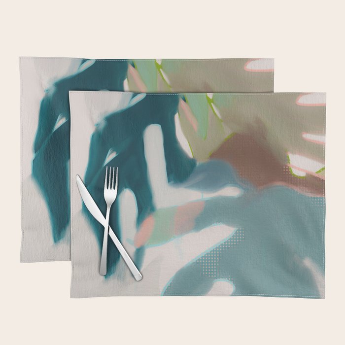 abstract pastel leaves 2 Placemat Gallery Image 1