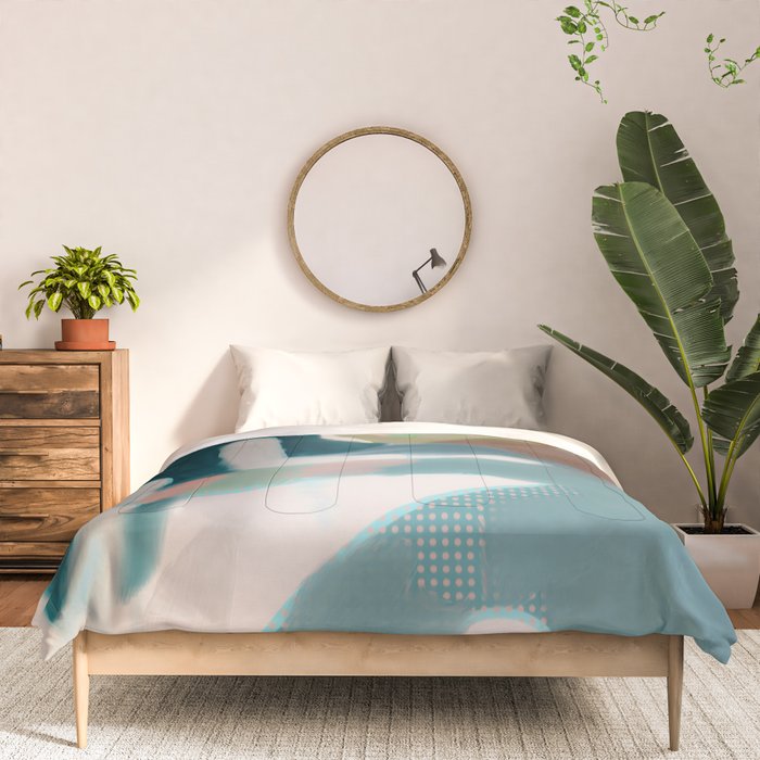 abstract pastel leaves 2 Comforter Gallery Image 3