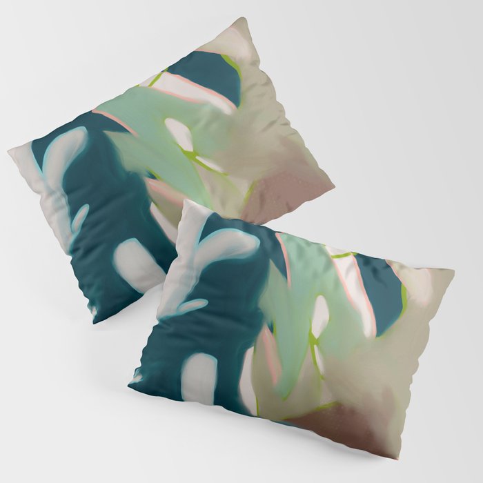 abstract pastel leaves 2 Pillow Sham Gallery Image 3
