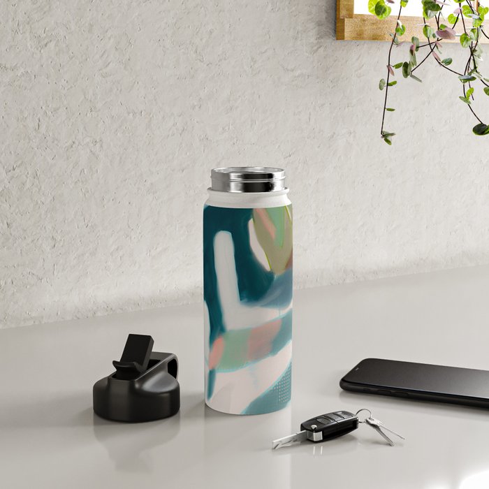 abstract pastel leaves 2 Water Bottle Gallery Image 4