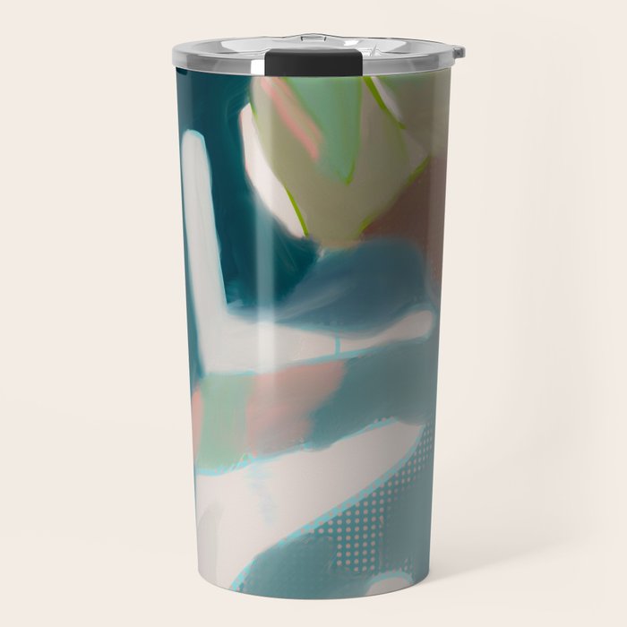 abstract pastel leaves 2 Travel Mug Gallery Image 1