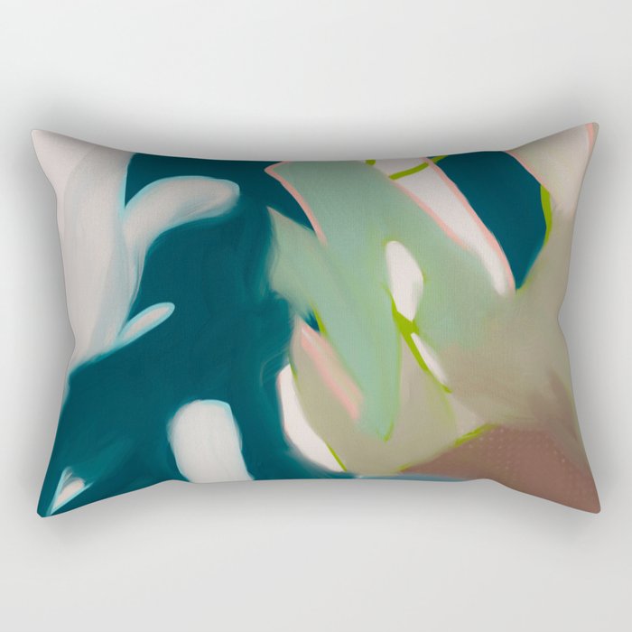 abstract pastel leaves 2 Rectangular Pillow Gallery Image 2