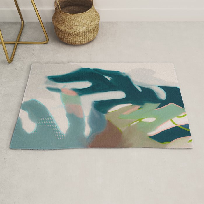 abstract pastel leaves 2 Rug Gallery Image 1