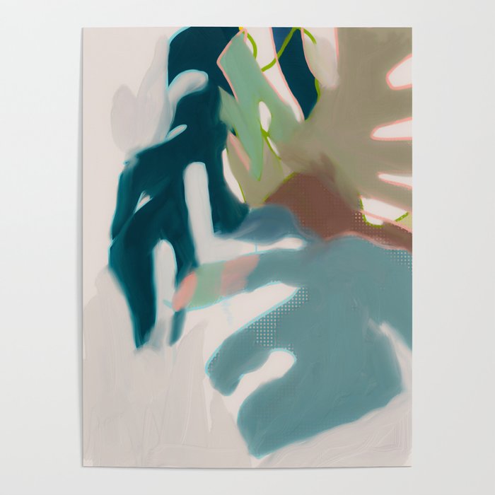 abstract pastel leaves 2 Poster Gallery Image 1