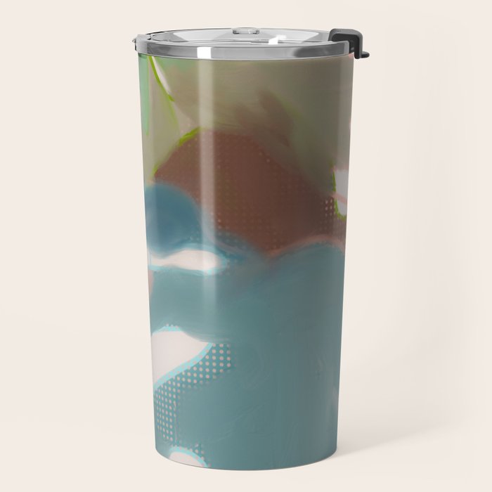 abstract pastel leaves 2 Travel Mug Gallery Image 2