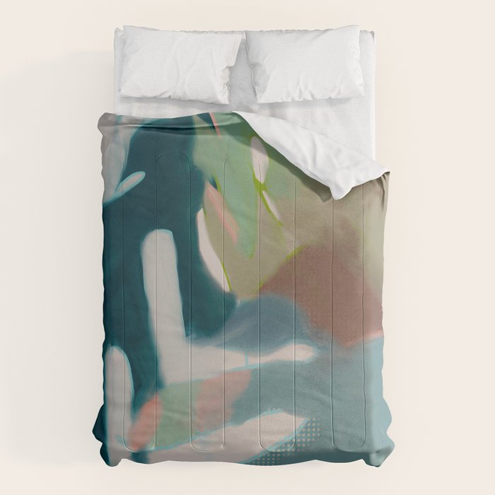 abstract pastel leaves 2 Comforter Gallery Image 6