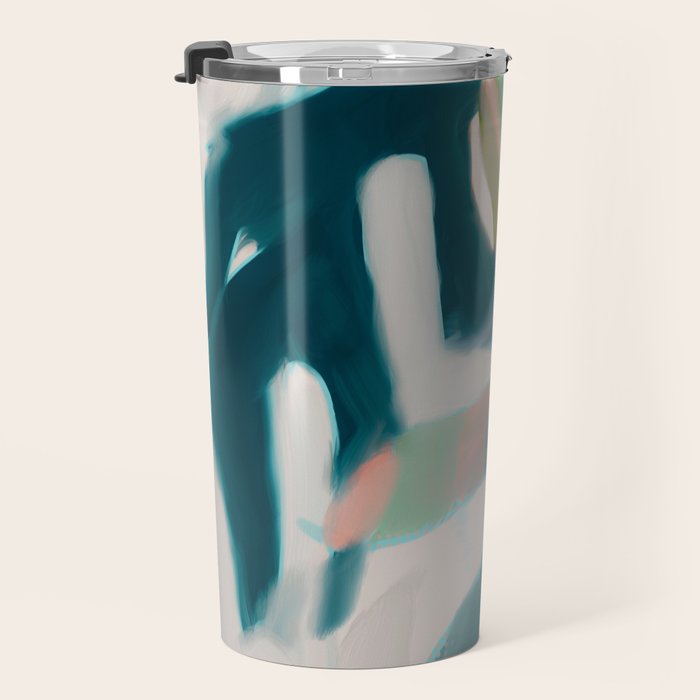 abstract pastel leaves 2 Travel Mug Gallery Image 3